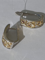Гипюр (серьги из серебра)