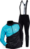 Утеплённый женский лыжный костюм Nordski Premium Blue-Black W