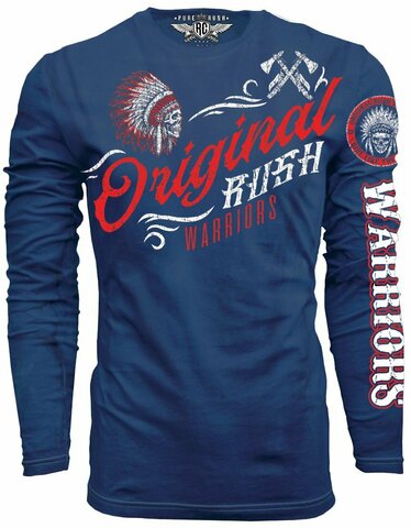 Rush Couture | Футболка лонгслив мужская ORIGINAL WARRIOR LONG SLEEVE Blue RC239 перед