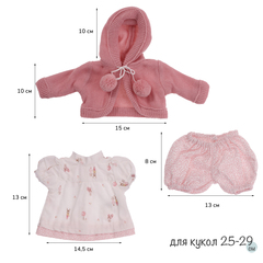 Munecas Antonio Juan Одежда для кукол и пупсов 25 - 29 см, платье, вязаный жакет, трусики (91026-14)