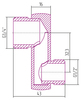 Сунержа 03-1507-0007 Эксцентрик G 1/2" НР х G 3/4" НР смещение 32 мм (Золото)