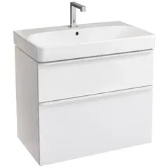 Шкафчик для раковины Geberit Smyle Square, с двумя выдвижными ящиками: B=73.4см, H=61.7см, T=47см, Белый / Высокоглянцевое покрытие фото