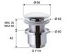 REMER 904CC2114RL Донный клапан click-clack короткий без перелива 1 1/4"