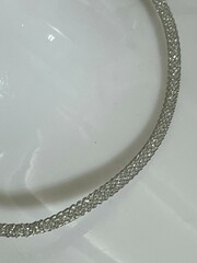 Сетка с фианитами (браслет из серебра)
