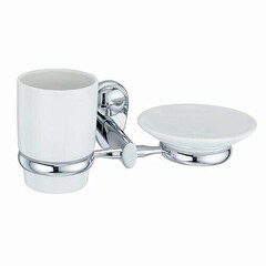 WasserKRAFT Аксесс Main K-9226C Держатель стакана и мыльницы, (блистер), КЕРАМИКА, хром, WasserKRAFT фото