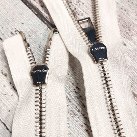 Молния разъемная металлическая с двумя замками RACCAGNI 77 см белый