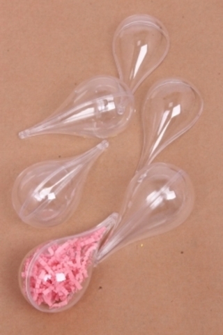 Заготовка-Капля, пластик, Прозрачный, 11 см (из 2-х половинок)