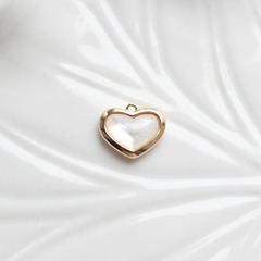 УЦЕНКА!!!Подвеска Сердце с перламутром 15*12 мм, родий, У098