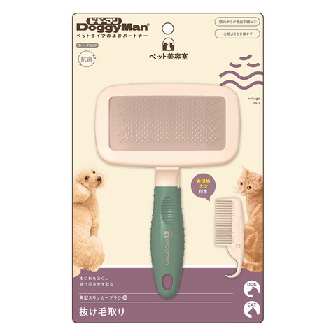 Сликер-пуходерка для средней и длинной шерсти кошек и собак, размер М