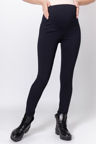 Утепленные леггинсы для беременных 16046 синий