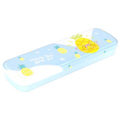 
          Пенал металлический 2 отделения Alingar, таблица умножения, 55 х 190 мм, "Фрукт", ассорти (роз,голуб,фиолет,син), надпись"Thank you, love you"