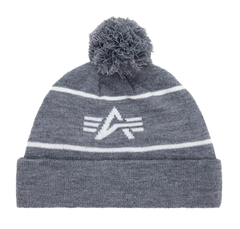 Шапка Alpha Industries Essential Pom Beanie Medium Charcoal Heather (Серая)