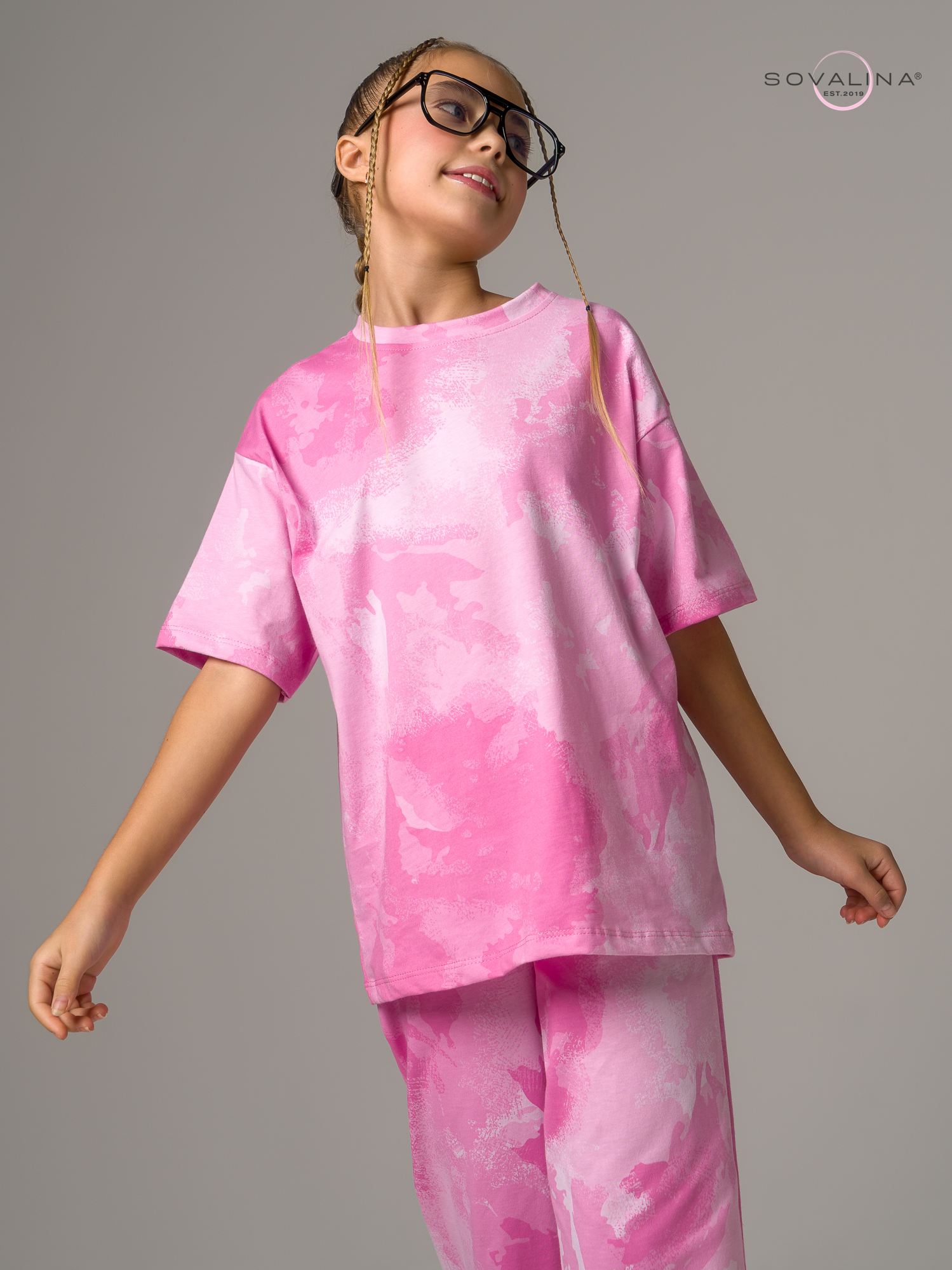 Костюм Лето MAX тайдай розовый