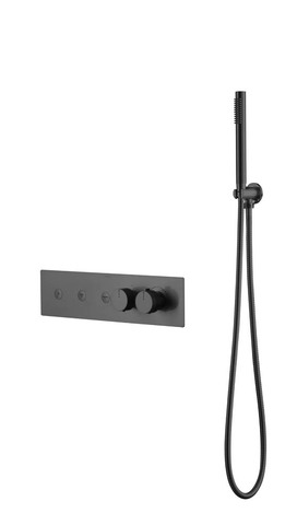 Boheme 131-SYS-GM Смеситель FUSION TERMO с ручным душем GUN METAL