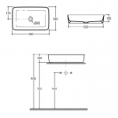 Умывальник накладной Плаза 55 ФС