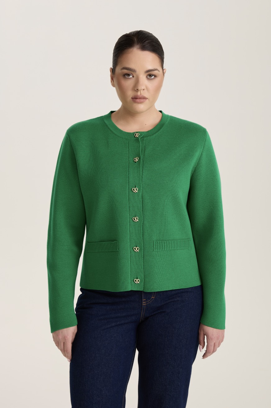 Жакет вязаный, зеленый