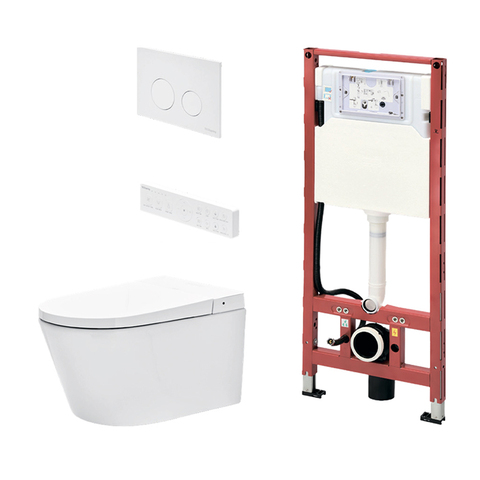 TECE S955797 TECEspring Комплект: подвесной УНИТАЗ-БИДЕ + модуль TECEspring с панелью смыва хром (NEW 2026) (замена S955799)