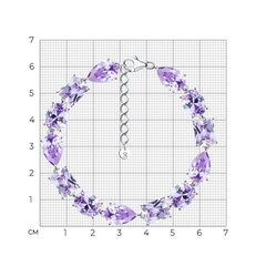 Браслет-дорожка теннисный из серебра с аметистовыми фианитами
