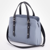 Сумка Саломея 166 гладкий серо-голубой + черный