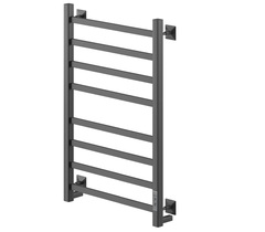 Ника Step 1 STEP-1 80/50 черн мат U Полотенцесушитель электрический 80x55 см, подключение справа, слева, матовый черный RAL9005, лесенка, из стали фото