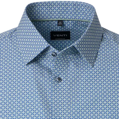 Сорочка мужская Venti Comfort Fit 226110870-300 с сине-зеленым принтом