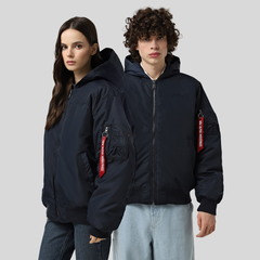 Бомбер Alpha Industries MA-1 Hooded Logo Oxford Replica Blue (Синий)