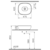 Vitra 7994B066-0016 Чаша Outline Recycled, прямоугольная, компактная, 48x42 см, без перелива, матовый тауп