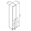 Am.Pm M90CSR0306HF GEM, шкаф-колонна, напольный, правый, 30 см, двери, push-to-open, цвет: орех