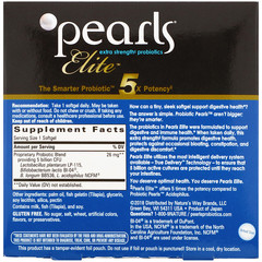 Nature's Way, Pearls Elite, экстрасильные пробиотики, 30 мягких желатиновых капсул для приема один раз в день
