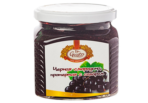 Черная смородина протертая с сахаром, 470г