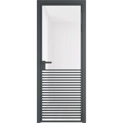 Алюминиевая дверь 16AG серая ночь остеклённая