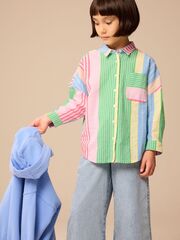 Рубашка для девочки Next E76-898, Зеленый, Розовый, Голубой