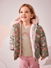 Куртка утепленная с капюшоном для девочки Next Q81-821, Хаки