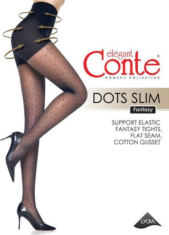 Колготки в точку с утягивающими шортиками Dots Slim Conte