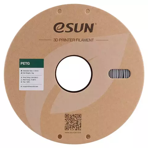 Катушка PETG-пластика ESUN 1.75 мм 1кг., серебристая