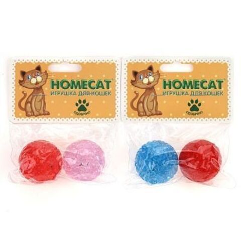 Homecat игрушка для кошек мячи пластиковые с колокольчиком 2 шт 4 см