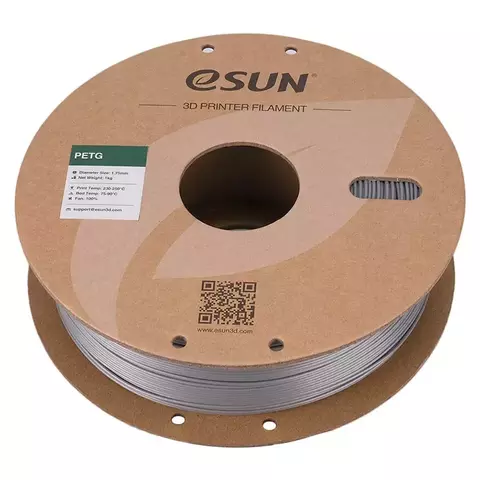 Катушка PETG-пластика ESUN 1.75 мм 1кг., серебристая