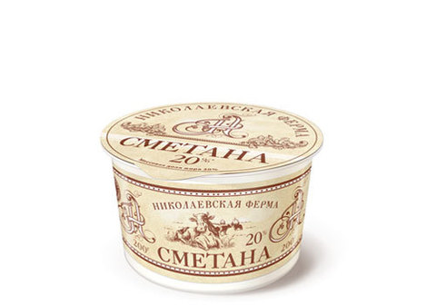 Сметана 20% "Николаевская ферма", 200г