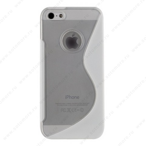 Накладка силиконовый TPU для Apple iPhone SE/ 5s/ 5C/ 5 с пластиковой вставкой белый