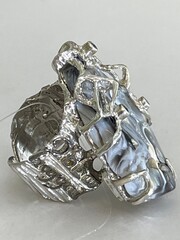 Друза агата (кольцо из серебра)