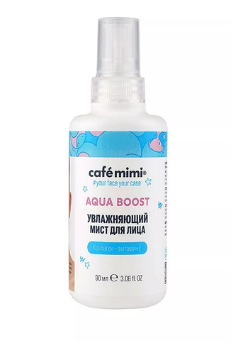 Cafe mimi AQUA BOOST Мист для лица Увлажняющий, 90 мл