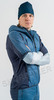 Тёплый Ветрозащитный жилет Noname Hybrid Ski Vest 24 UX Navy/Med Blue с капюшоном