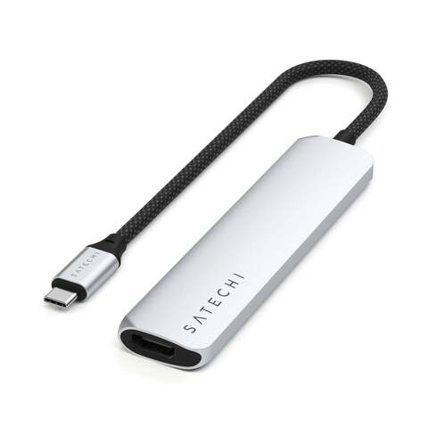 USB-хаб Satechi 6-в-1 USB-C Slim Multiport Adapter 4K, серебряный