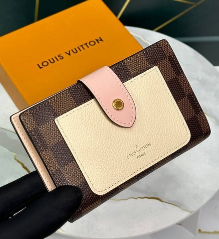 Мини-кошелек Louis Vuiton Portefeuille Juliet Damier Crème, бежевый