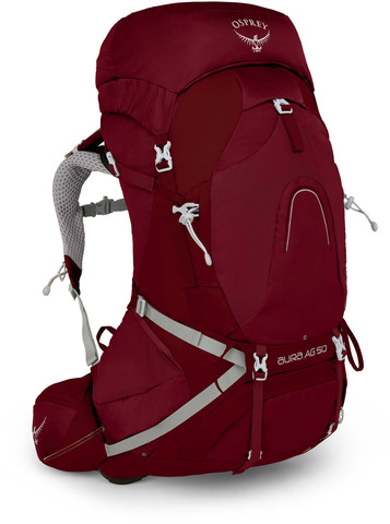 Картинка рюкзак туристический Osprey Aura Ag 50 Gamma Red - 1