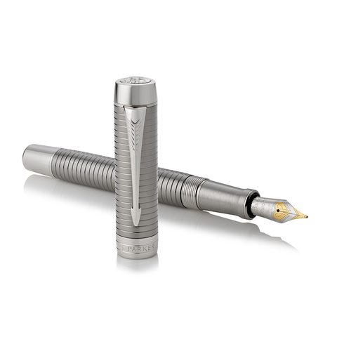 Ручка перьевая Parker Duofold, Ruthenium Chiselled CT, F (1931333)