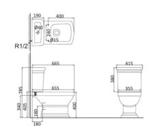 OR1002 УНИТАЗ-КОМПАКТ HDC300P напольный Creo Orleans нано белый с сиденьем