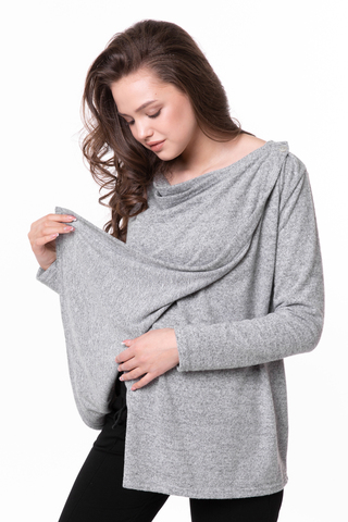 Кардиган для беременных 13615 серый меланж