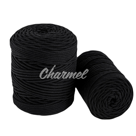 Black cotton cord 4 mm