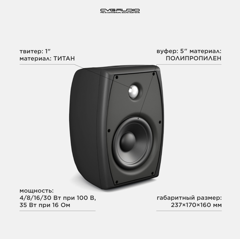 CVGAUDIO ODF516TBL Двухполосная настенная акустическая система